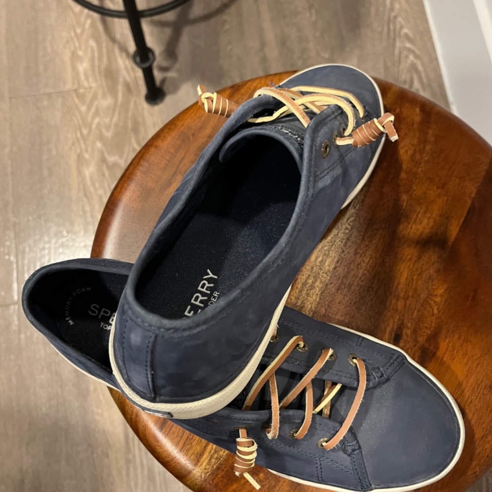 Navy Suede Sperry Top-Sider-Boat Shoe, Size 8 1/2 - Picture 2 of 11
